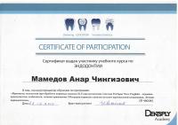 Сертификат врача Мамедов А.Ч.